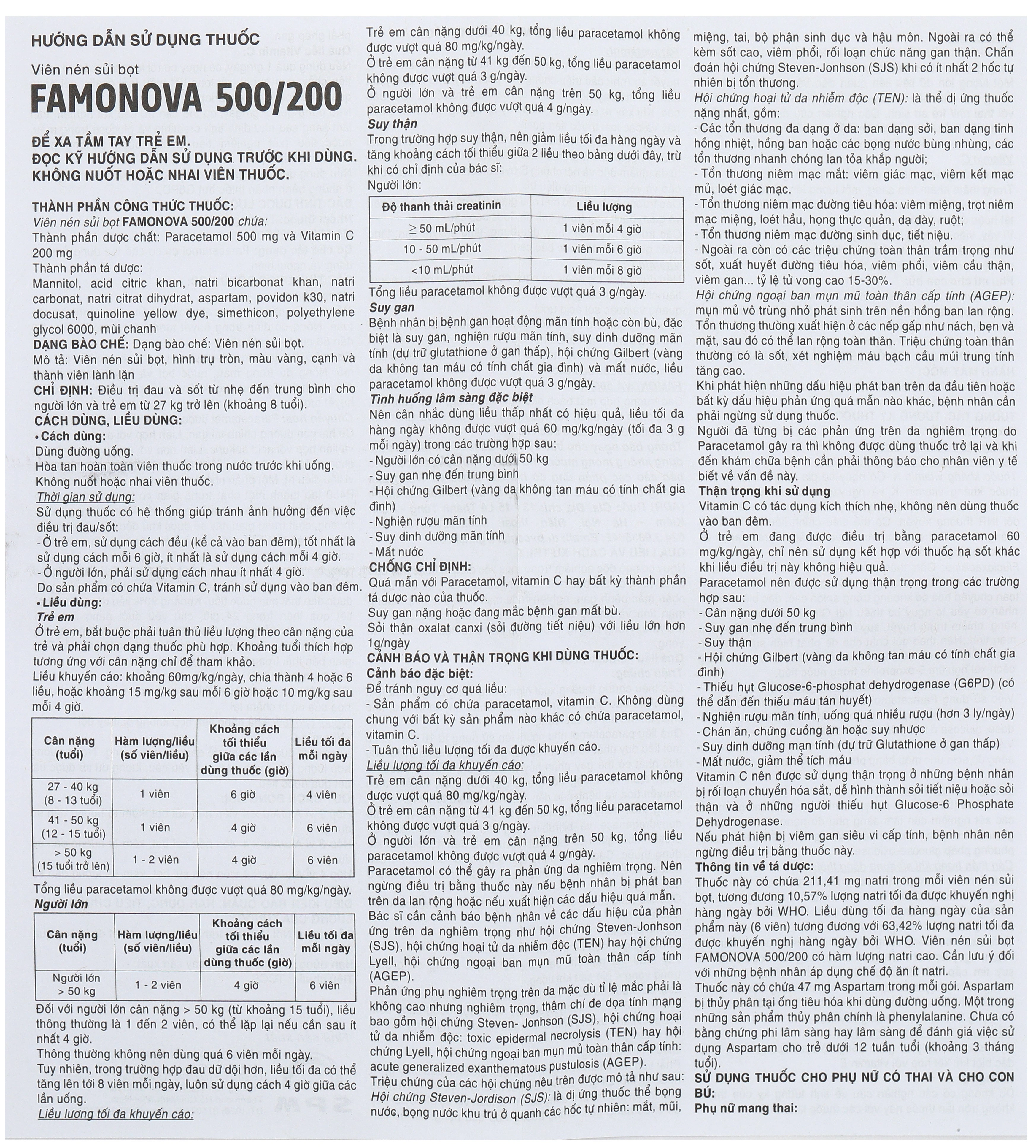 Famonova 500/200 điều trị đau đầu và hạ sốt (4 vỉ x 4 viên) - 9